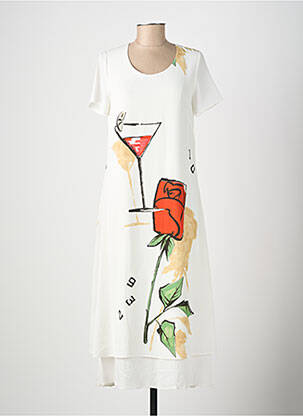 Robe longue manches courtes manches courtes blanc MERI & ESCA femme