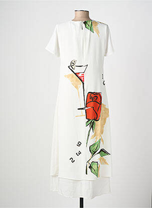 Robe longue manches courtes manches courtes blanc MERI & ESCA femme