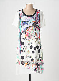 Robe mi-longue coupe fluide manches courtes blanc MERI & ESCA femme