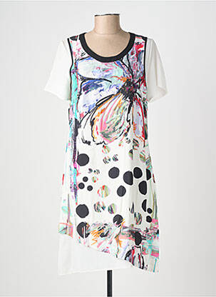 Robe mi-longue coupe fluide manches courtes blanc MERI & ESCA femme