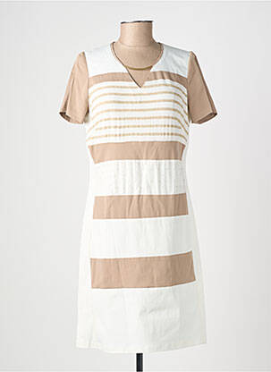 Robe mi-longue fermeture zippée au dos manches courtes blanc MERI & ESCA femme