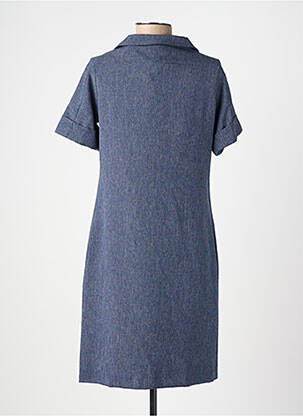 Robe mi-longue manches courtes manches courtes bleu FRANCE RIVOIRE femme