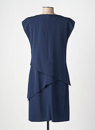 Robe mi-longue manches courtes manches courtes bleu GUY DUBOUIS femme