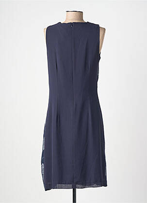 Robe mi-longue imprimé fleurs sans manche bleu GUY DUBOUIS femme