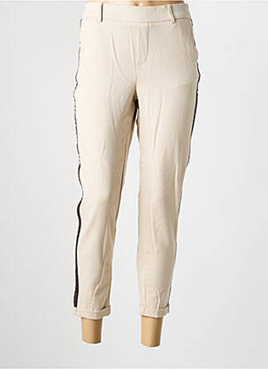 Pantalon 7/8 tissage popeline taille normale beige VERO MODA femme