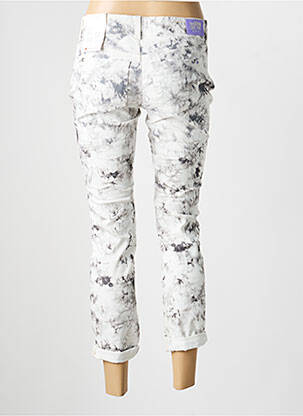 Pantalon 7/8 fermeture zippée sous rabat boutonné taille normale blanc STREET ONE femme