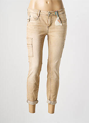 Jeans coupe slim tissage brut taille normale beige STREET ONE femme