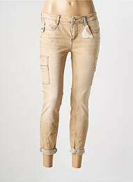 Jeans coupe slim tissage brut taille normale beige STREET ONE femme