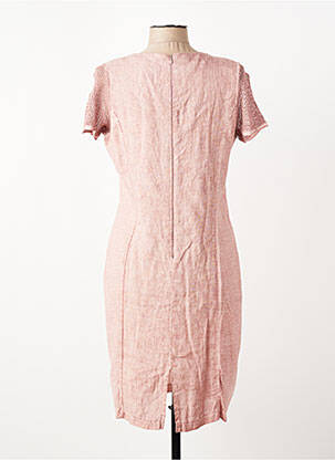Robe mi-longue tissage crêpe manches courtes rose MERI & ESCA femme