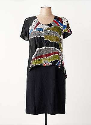 Robe courte manches courtes manches courtes noir MERI & ESCA femme