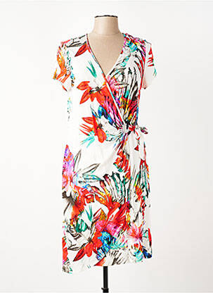 Robe courte manches courtes manches courtes blanc MERI & ESCA femme