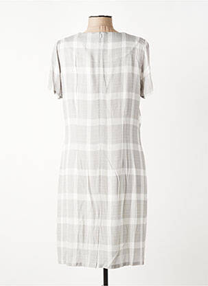 Robe mi-longue tissage crêpe manches courtes gris MERI & ESCA femme