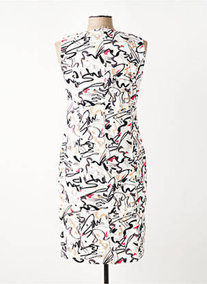 Robe mi-longue imprimé fantaisie sans manche beige GUY DUBOUIS femme