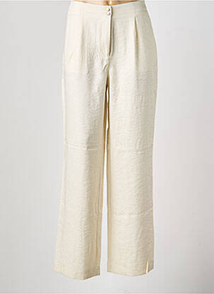 Pantalon large fermeture zippée sous rabat boutonné taille normale beige B.YOUNG femme