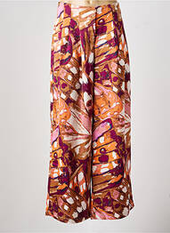 Pantalon large fermeture zippée sous rabat avec crochet taille normale orange VERO MODA femme