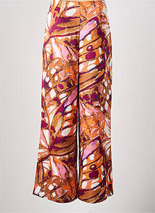 Pantalon large fermeture zippée sous rabat avec crochet taille normale orange VERO MODA femme