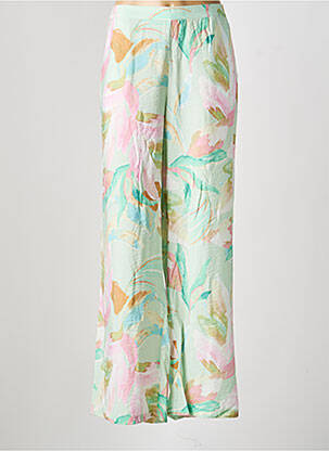 Pantalon large tissage popeline taille normale vert VERO MODA femme