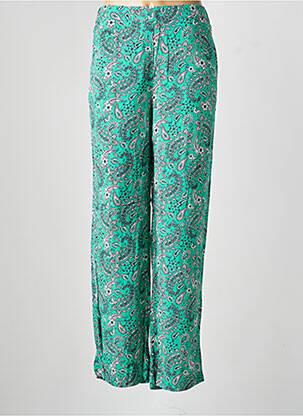 Pantalon droit tissage popeline taille normale vert VERO MODA femme