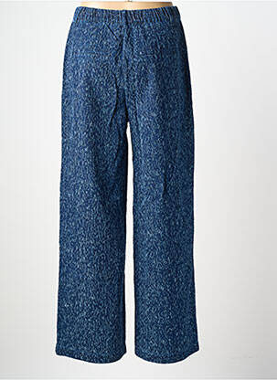 Pantalon large fermeture zippée sous rabat boutonné taille normale bleu B.YOUNG femme