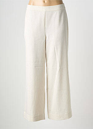 Pantalon large tissage popeline taille normale beige B.YOUNG femme
