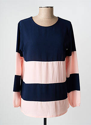 Blouse col rond manches longues bleu QUATTRO femme