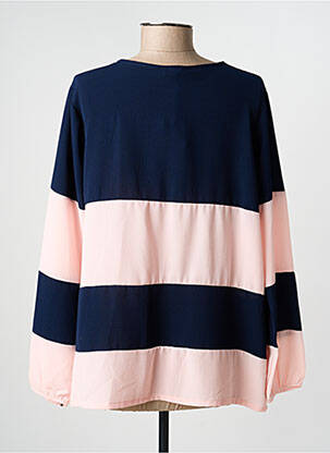 Blouse col rond manches longues bleu QUATTRO femme