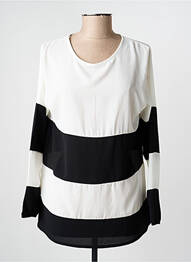 Blouse col rond manches longues blanc QUATTRO femme