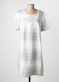 Robe mi-longue fermeture zippée au dos manches courtes argent MERI & ESCA femme