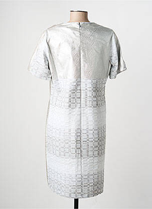 Robe mi-longue fermeture zippée au dos manches courtes argent MERI & ESCA femme