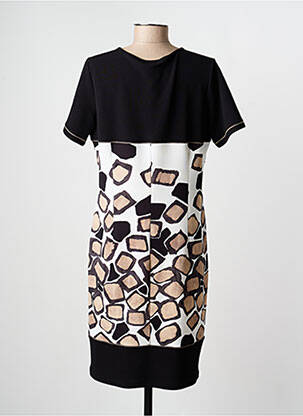 Robe mi-longue manches courtes manches courtes noir GUY DUBOUIS femme