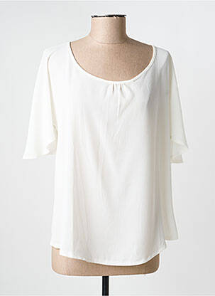Blouse légère et transparente manches 3/4 blanc GUY DUBOUIS femme