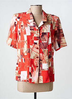 Chemisier tissage crêpe manches courtes orange GUY DUBOUIS femme