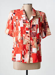 Chemisier tissage crêpe manches courtes orange GUY DUBOUIS femme