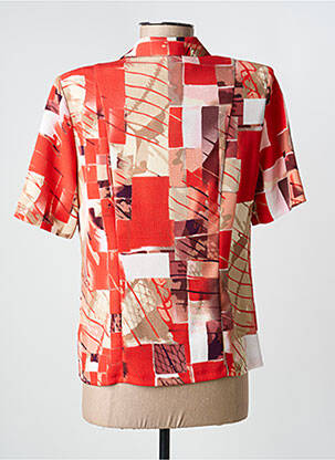 Chemisier tissage crêpe manches courtes orange GUY DUBOUIS femme
