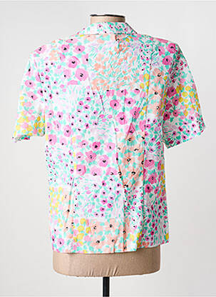 Chemisier imprimé fleurs manches courtes rose GUY DUBOUIS femme