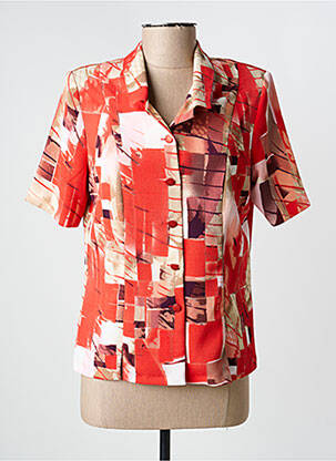 Chemisier tissage crêpe manches courtes orange GUY DUBOUIS femme