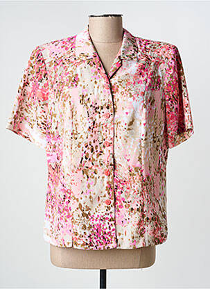 Chemisier tissage crêpe manches courtes rose GUY DUBOUIS femme