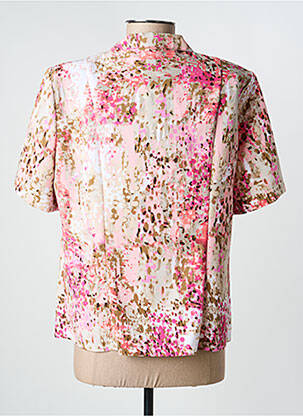 Chemisier tissage crêpe manches courtes rose GUY DUBOUIS femme