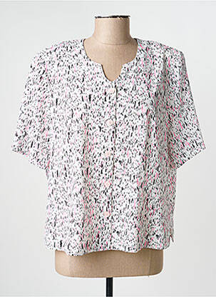 Chemisier tissage crêpe manches courtes rose GUY DUBOUIS femme
