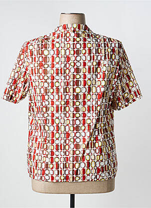 Chemisier coupe droite manches courtes rouge GUY DUBOUIS femme