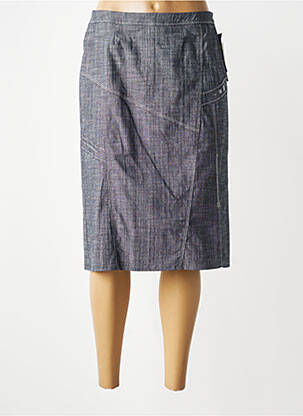 Jupe mi-longue coupe droite gris FRANCE RIVOIRE femme