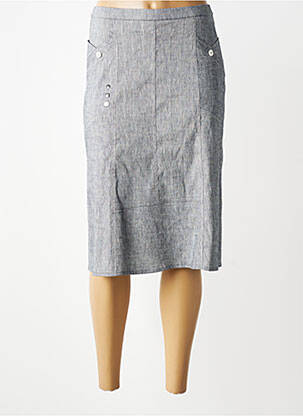Jupe mi-longue coupe droite gris FRANCE RIVOIRE femme