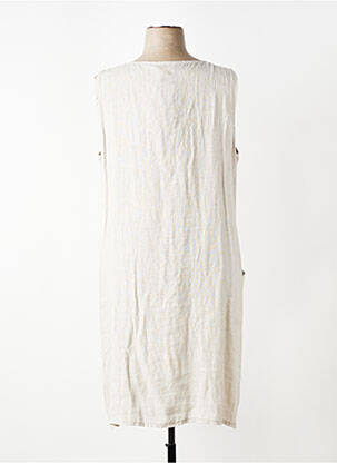 Robe mi-longue sans manche sans manche beige COULEURS DU TEMPS femme