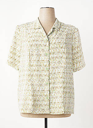Chemisier tissage crêpe manches courtes vert GUY DUBOUIS femme