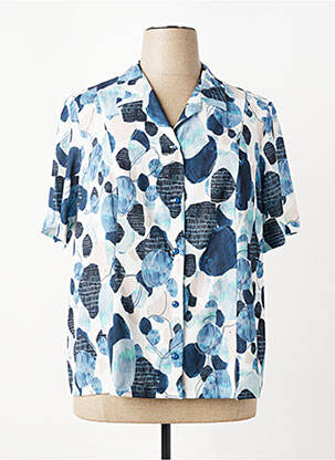 Chemisier manches courtes manches courtes bleu GUY DUBOUIS femme
