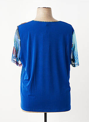 Top imprimé fantaisie manches courtes bleu GUY DUBOUIS femme