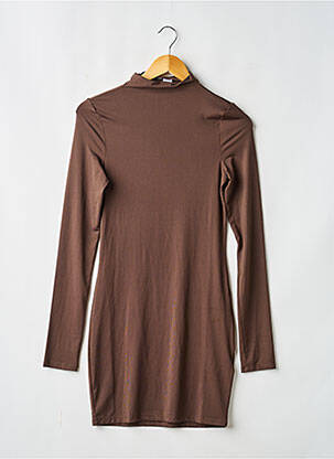 Robe mi-longue manches longues manches longues marron SANS MARQUE femme