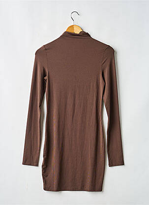 Robe mi-longue manches longues manches longues marron SANS MARQUE femme