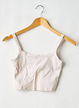 Top stretch fines bretelles beige DIVIDED H&M femme