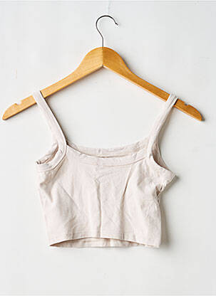 Top stretch fines bretelles beige DIVIDED H&M femme